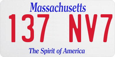 MA license plate 137NV7