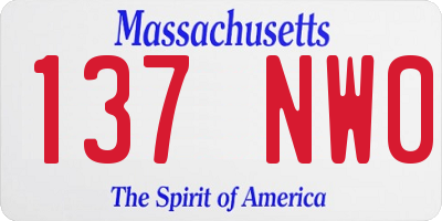 MA license plate 137NW0