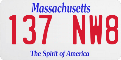 MA license plate 137NW8