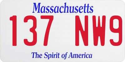 MA license plate 137NW9