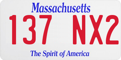 MA license plate 137NX2