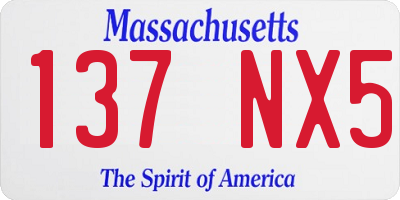 MA license plate 137NX5