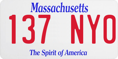 MA license plate 137NY0