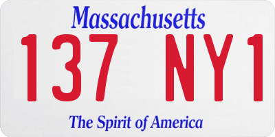 MA license plate 137NY1