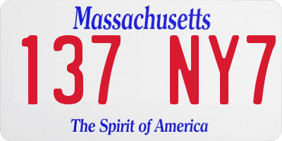 MA license plate 137NY7