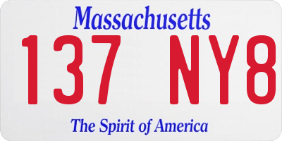 MA license plate 137NY8