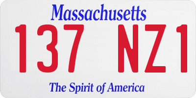 MA license plate 137NZ1