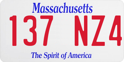 MA license plate 137NZ4