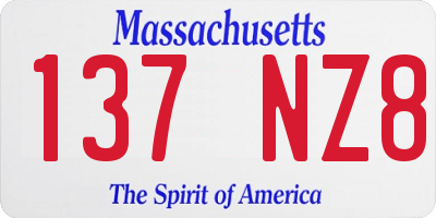 MA license plate 137NZ8