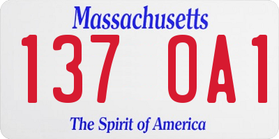 MA license plate 137OA1