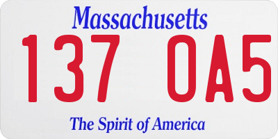 MA license plate 137OA5