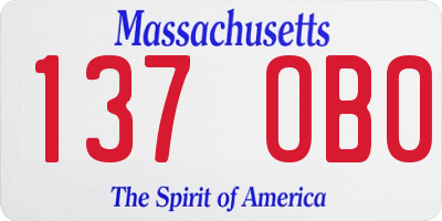 MA license plate 137OB0