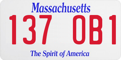 MA license plate 137OB1