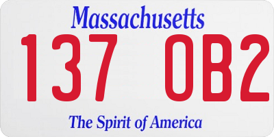 MA license plate 137OB2