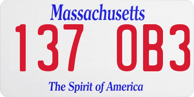 MA license plate 137OB3