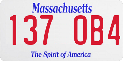 MA license plate 137OB4