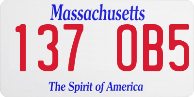 MA license plate 137OB5