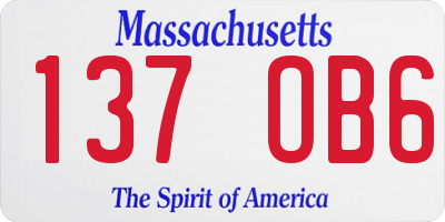 MA license plate 137OB6