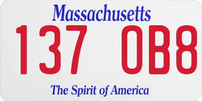 MA license plate 137OB8