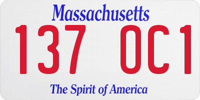 MA license plate 137OC1