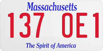 MA license plate 137OE1
