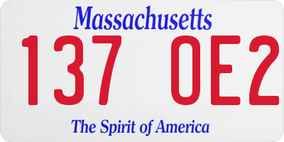 MA license plate 137OE2