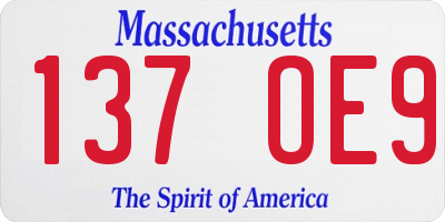 MA license plate 137OE9