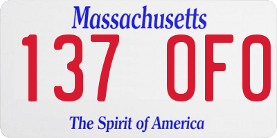 MA license plate 137OF0