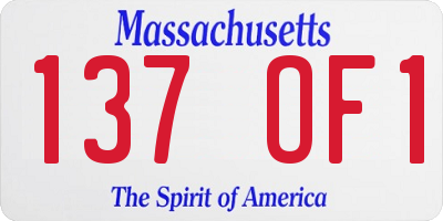 MA license plate 137OF1