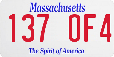 MA license plate 137OF4