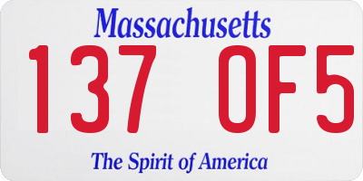 MA license plate 137OF5