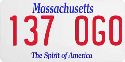 MA license plate 137OG0