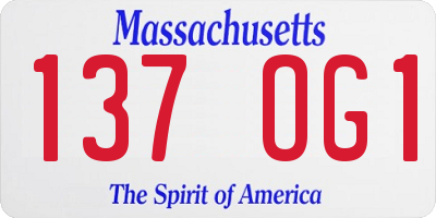 MA license plate 137OG1