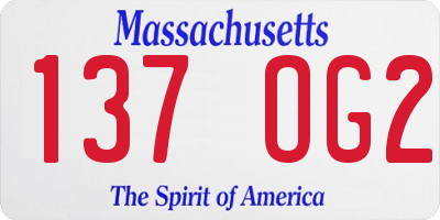 MA license plate 137OG2