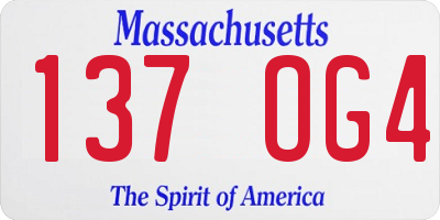 MA license plate 137OG4