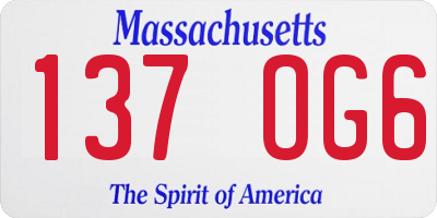 MA license plate 137OG6