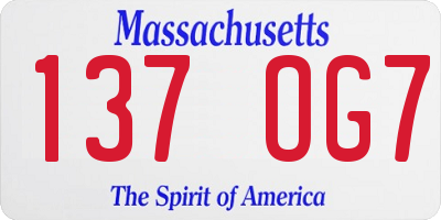 MA license plate 137OG7