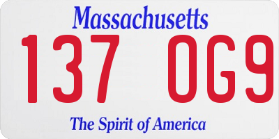 MA license plate 137OG9
