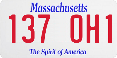 MA license plate 137OH1