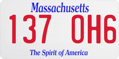 MA license plate 137OH6