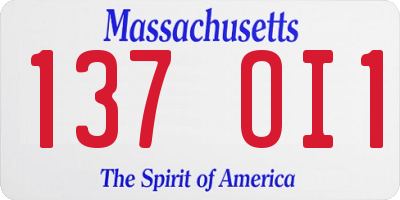 MA license plate 137OI1