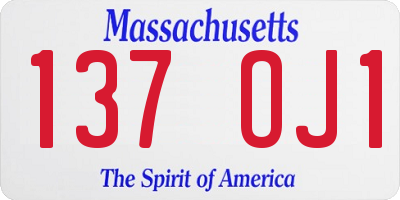 MA license plate 137OJ1