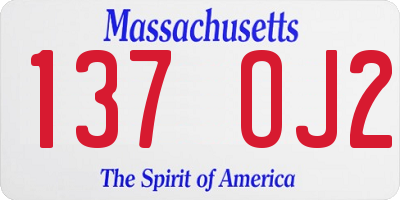 MA license plate 137OJ2