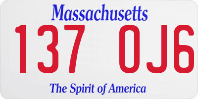 MA license plate 137OJ6