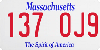 MA license plate 137OJ9