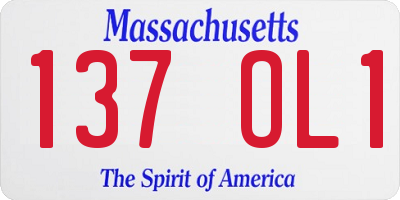 MA license plate 137OL1