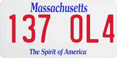 MA license plate 137OL4