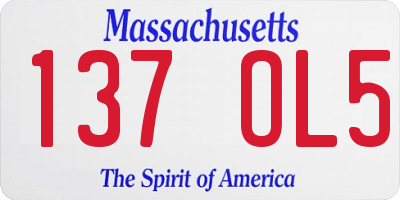 MA license plate 137OL5
