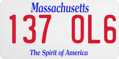 MA license plate 137OL6