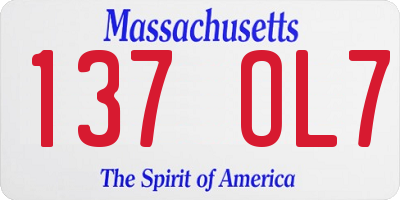 MA license plate 137OL7